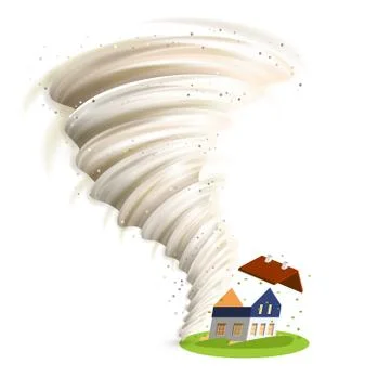 Tornado Damages House Stock Illustration