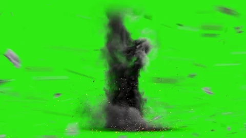 Tornado with debris green screen Stock Footage 339018738