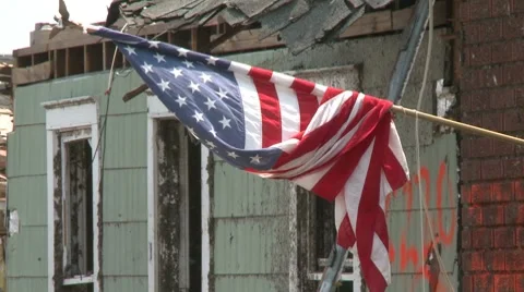 Tornado Devastation in Neighborhood-05 Vídeos de archivo 7729628