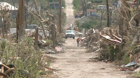 Tornado Devastation in Neighborhood-10 Video stock 7729569