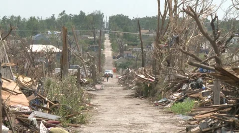 Tornado Devastation in Neighborhood-11 Stock Footage 7729553
