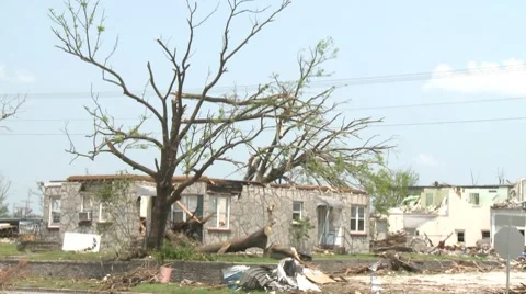 Tornado Devastation in Neighborhood-15 Stock Footage 7729509