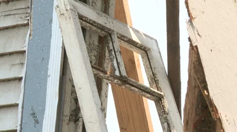 Tornado Devastation in Neighborhood-16 Stock Footage 7729475