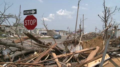 Tornado Devastation in Neighborhood-20 Video stock 7729348