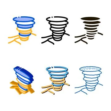 Tornado field icon vector outline styles Stock Illustration