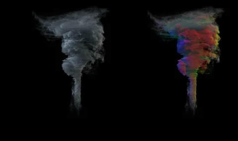 Tornado Funnel - Alpha channel - RBG light Stock Footage 124502633