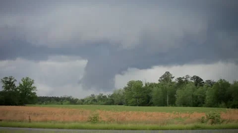 Tornado funnel cloud near highway Video stock 12622997