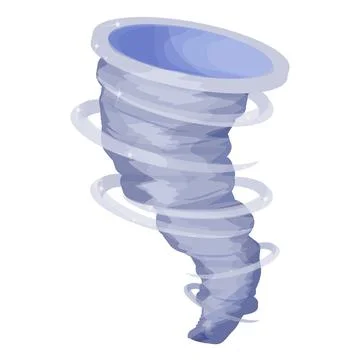 Tornado, hurricane with cloud of dust in cartoon style isolated on white Stock Illustration