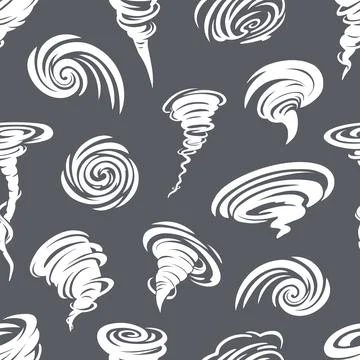 Tornado, hurricane cyclone seamless vector pattern 스톡 일러스트
