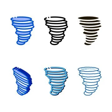 Tornado hurricane icon vector series outline Stock Illustration