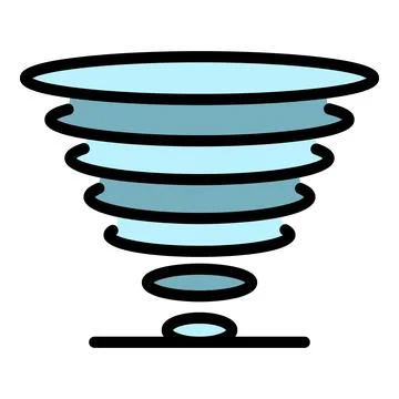 Tornado icon color outline vector Stock Illustration