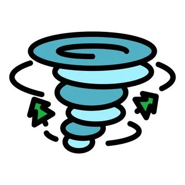 Tornado icon color outline vector Stock Illustration