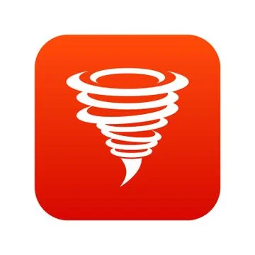 Tornado icon digital red Illustrazione stock