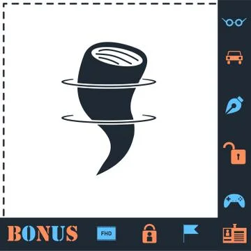 Tornado icon flat Stock Illustration
