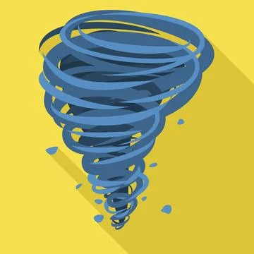 Tornado icon, flat style Stock Illustration