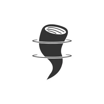 Tornado icon flat Tornado. Black Icon Flat on white background Copyright: ... Stock Photos