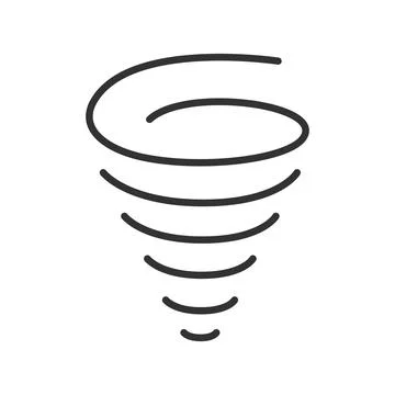 Tornado icon in line design. tornado, cyclone, storm, weather, wind, disaster Illustration
