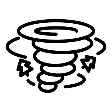 Tornado icon, outline style 库存插图