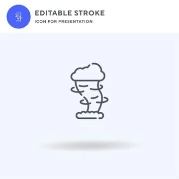 Tornado icon vector, filled flat sign, solid pictogram isolated on white, logo Stock Illustration