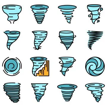 Tornado icons vector flat 库存插图