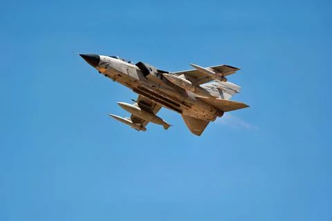 Tornado IDS banking away over Albacete air base in Spain Stock Photos