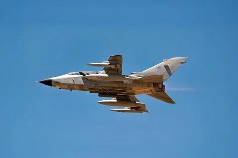 Tornado IDS strike jet in profile with afterburner glow Stock Photos
