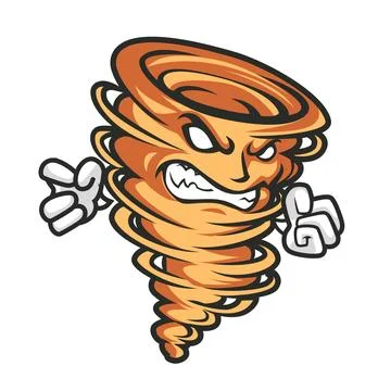 Tornado mascot logo design vector with modern illustration concept style fo.. Stock Illustration