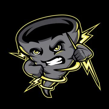 Tornado mascot logo design vector with modern illustration concept style fo.. Stock Illustration
