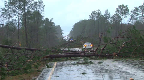 Tornado misses car Stock Footage 26731209