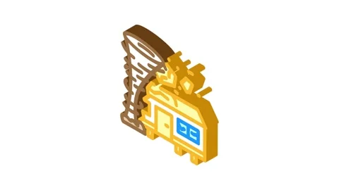 Tornado mobile home isometric icon animation Stock Footage 327279334