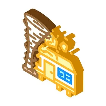 Tornado mobile home isometric icon vector illustration Stock Illustration