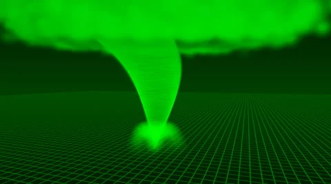 Tornado Monochromatic 3D Simulation Graphic On Grid Stock Footage 45907969
