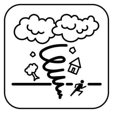 Tornado natural disaster vector icon Stock Illustration