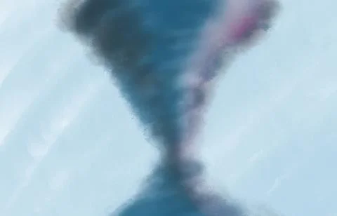 Tornado painted with Acrylic. Abstract background. Modern Art. Funnel on canva. Stock Illustration