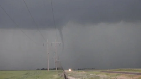 Tornado is passing the road Stock Footage 115930664
