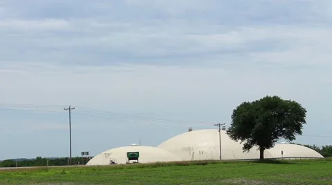 Tornado proof storm cover over a business in Missouri Stock Footage 40184193