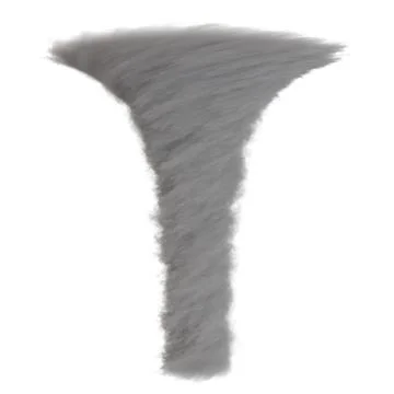 Tornado Realistic 3D Render. Isolated On White Background. Illustrazione stock