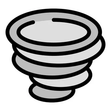 Tornado rotating and causing damage with rotating air masses Stock Illustration