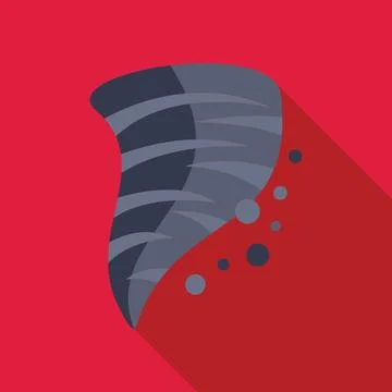 Tornado rotating leaving destruction behind flat icon design Stock Illustration