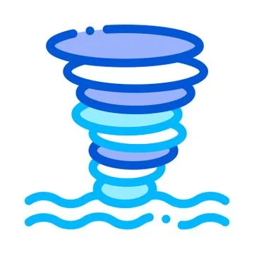 Tornado Sea Water Icon Vector Outline Illustration 스톡 일러스트