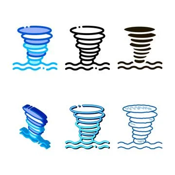 Tornado sea water icon vector pack outline 스톡 일러스트