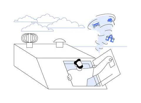 Tornado shelter abstract concept vector illustration. Stock Illustration