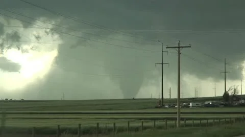 Tornado spins in open fields Stock Footage