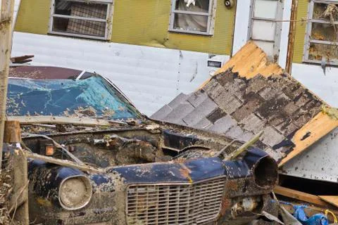 Tornado storm damage i Stock Photos
