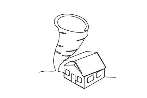 A tornado strikes the house Stock Illustration