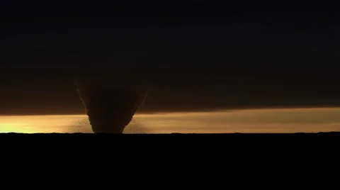 Tornado Supercell Distant Horizon Silhouette Version B Stock Footage 58678149