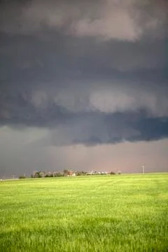 Tornado supercell with wall cloud Stock Photos