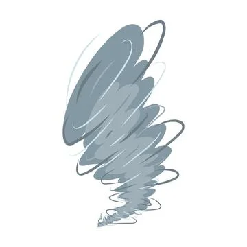 Tornado swirl in flat design. Bad weather with air strength typhoon. Vector i Stock Illustration