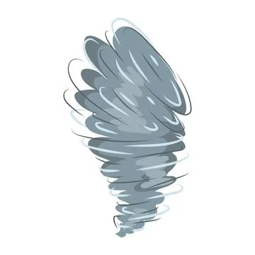 Tornado swirl in flat design. Disaster fast vortex, bad storm weather. Vector 스톡 일러스트