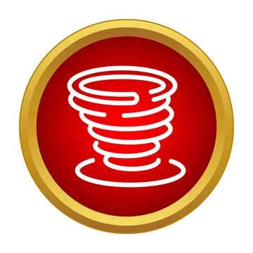 Tornado vortex weather disaster icon in red circle Illustration